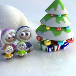 Família de Natal Fofa