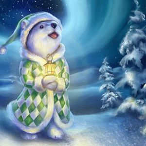 Urso Polar Fofo no Inverno