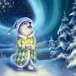 Urso Polar Fofo no Inverno