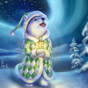 Urso Polar Fofo no Inverno