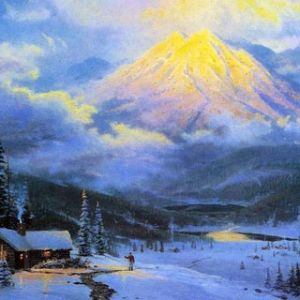 Paisagem montanhosa nevada