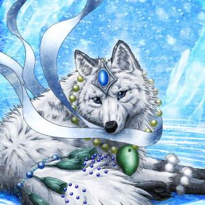 Lobo Fantástico com Joias