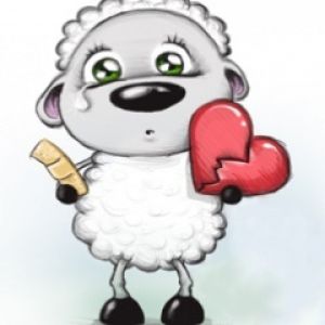 Ovelha Fofa com Coração