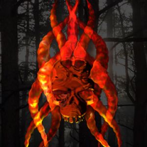 Arte Fantástica de Caveira Flamejante