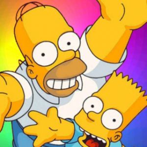 Diversão de Homer e Bart Simpson