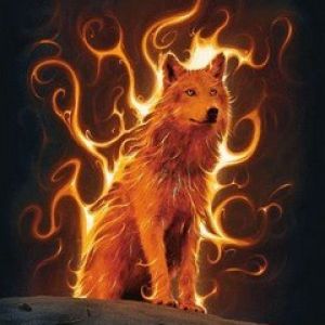 Ilustração de Lobo Flamejante