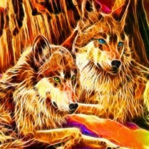 Arte de Lobos Vibrantes
