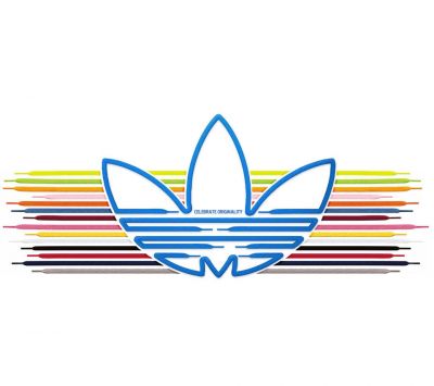 Logo Adidas com listras coloridas