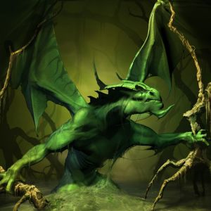 Arte Fantástica do Dragão Verde