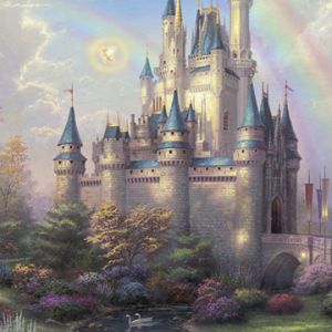 Castelo Fantástico com Arco-Íris