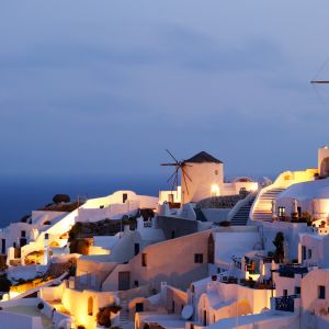 Vista de Santorini ao Pôr do Sol