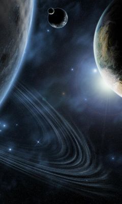Cena Espacial Impressionante com Planetas