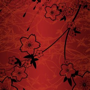 Design Floral Abstrato Vermelho
