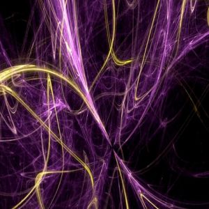 Design Abstrato Roxo e Amarelo
