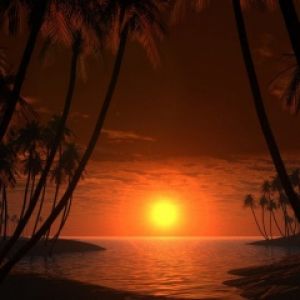 Pôr do Sol Tropical sobre a Água