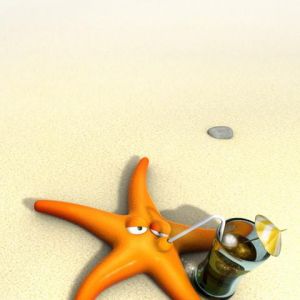 Estrela do Mar Engraçada com Bebida