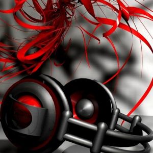 Fones de Ouvido Vermelhos Elegantes