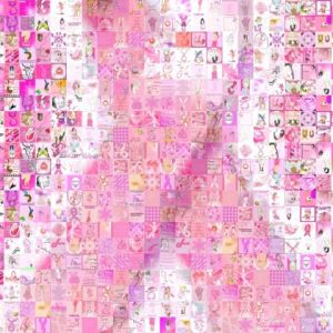 Arte de Mosaico de Fita Rosa
