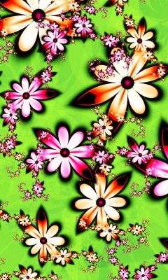 Design Abstrato de Flores Coloridas