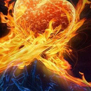 Ilustração de Coração Flamejante