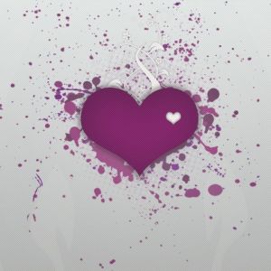 Coração Roxo com Respingos