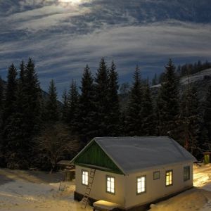 Cabana Nevada Sob a Lua