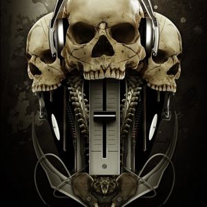 Arte de Caveiras com Fones