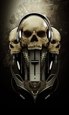 Arte de Caveiras com Fones