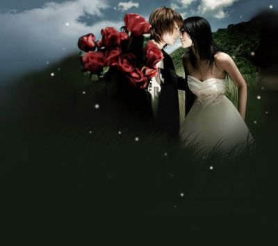 Casal Romântico com Rosas