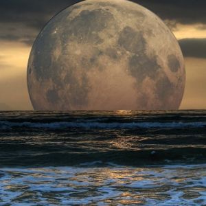 Lua Majestosa Sobre o Oceano