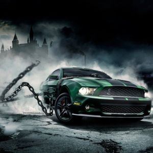 Mustang Verde com Correntes