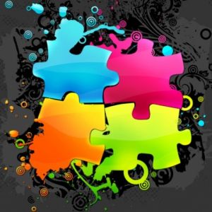 Design de Peças de Quebra-Cabeça Coloridas