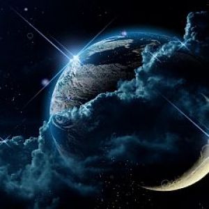 Terra e Lua no Espaço