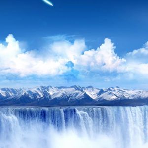 Cachoeira Majestosa e Céu