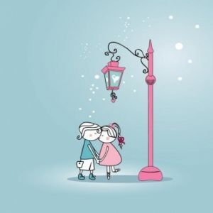 Casal Fofo Sob a Lâmpada