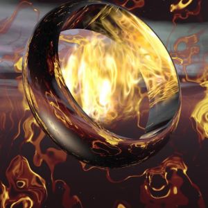 Anel Abstrato Flamejante