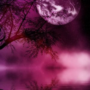 Paisagem Mística da Lua Roxa