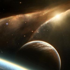 Cena Espacial Impressionante com Planetas