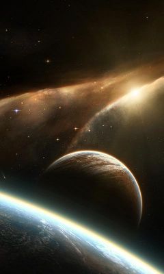Cena Espacial Impressionante com Planetas