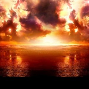 Deslumbrante Pôr do Sol sobre o Oceano