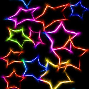 Padrões de Estrelas Neon Coloridas