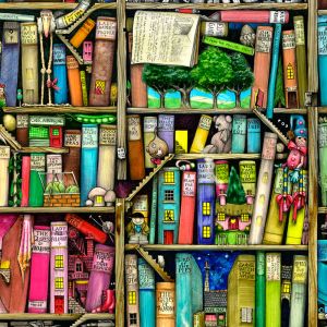 Arte de Estante Colorida