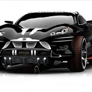 Conceito de Carro Preto Futurista