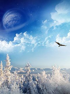Paisagem de Inverno com Planeta