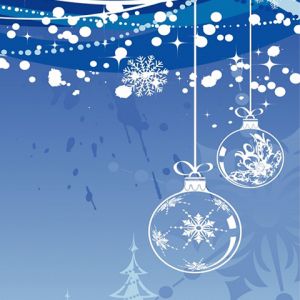 Ornamentos de Natal em um Inverno Encantado