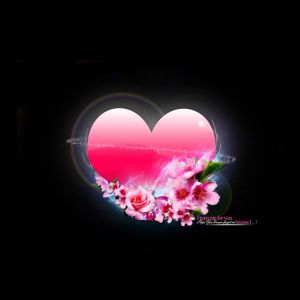 Coração Rosa com Flores