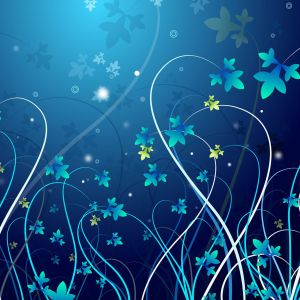 Design Abstrato de Flores Azuis