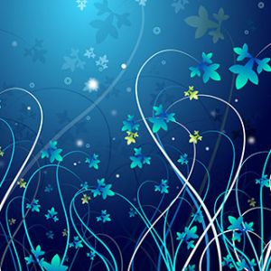 Design Abstrato de Flores Azuis