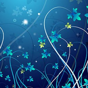 Design Floral Abstrato Azul