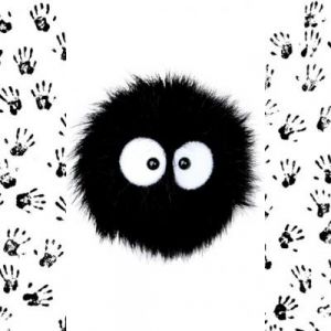 Personagem Preto Peludo Fofo